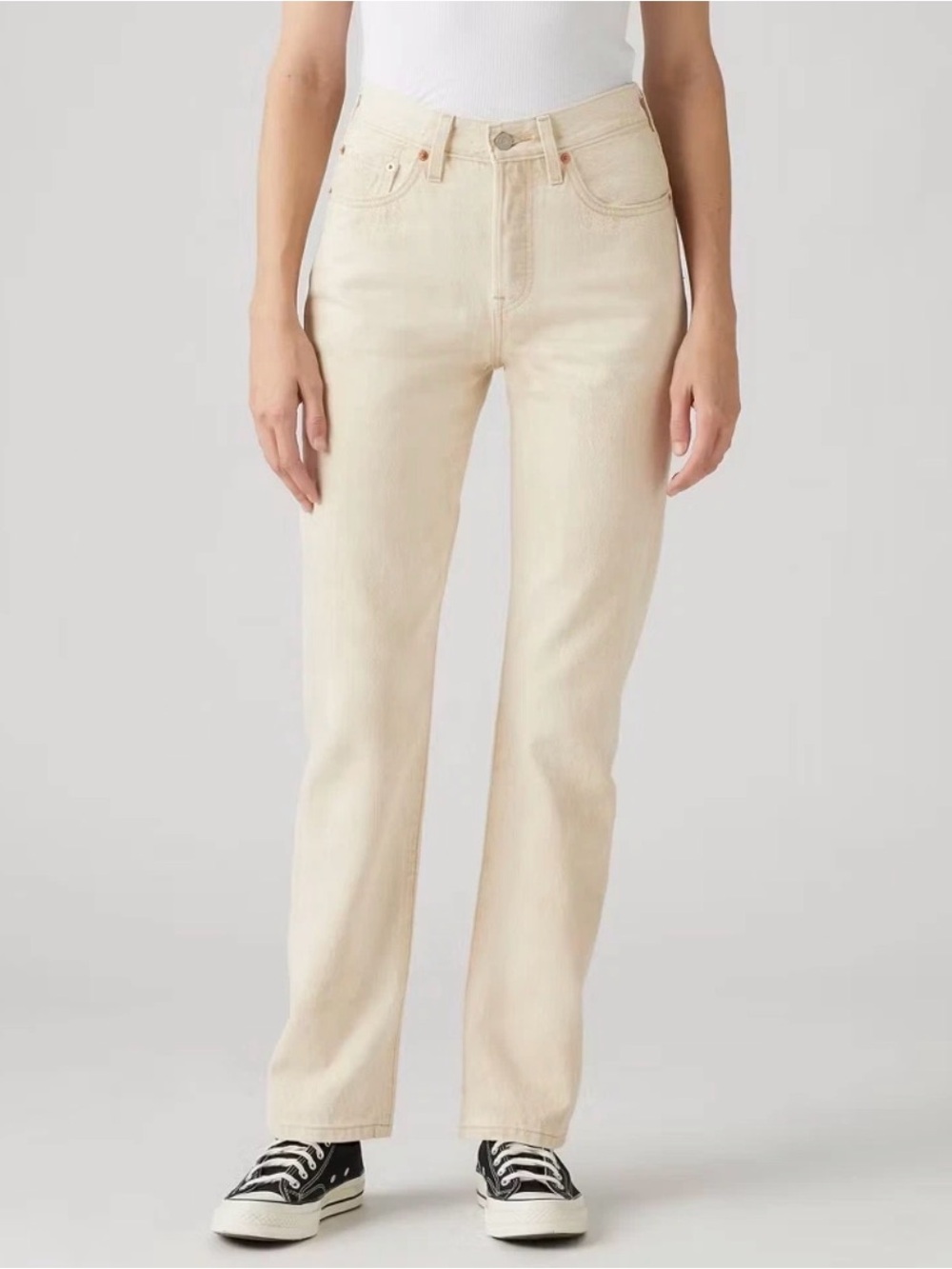 Levi's  501 high rise Jeans in Cream